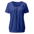 thumbnail image 7 of USSUMA T-Shirts for Women Trendy Women's Elegant Pleated Round Neck Blouse Top Shirt Short Sleeve Summer Tops Dressy Casual Sexy Tshirts, 7 of 7