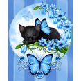 thumbnail image 1 of Diamond Painting (DE6126) Art Cat and Butterfly 5D DIY Square Kit Ornamento 40x50cm FLhrweasw Nuevo, 1 of 1