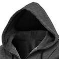 thumbnail image 4 of IYTR Mens Winter Jacket Leisure Sweater Fleece Cardigan Hooded Jackets with Pocket Solid Color Long Sleeve Jacket Zipper Hooded Neck Dark Gray XXXL, 4 of 6