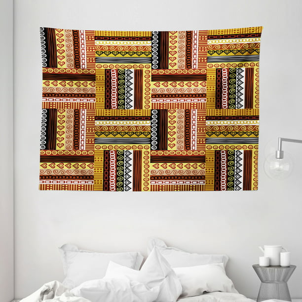 Ethnic Tapestry, African Motifs with Tribal Colors Nigerian Culture Elements, Wall Hanging for Bedroom Living Room Dorm 80W X 60L Inches, Multicolor, by Ambesonne - Walmart.com