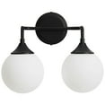 thumbnail image 5 of Deyidn 2-Light Black Modern Vanity Light, 14 Inch Dimmable Bathroom Light Fixture with Opal Glass Globes for Mirror, 5 of 9