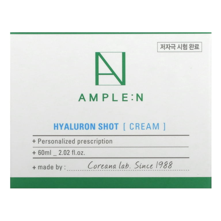 CORÉANA [AMPLE:N] Hyaluron Shot Cream 2.02 fl. oz. (60ml) - Xylitol Complex  and Ceramide Contained Moisturizing & Rich Nourishing Cream, Smooth Skin