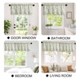 thumbnail image 3 of Hiasan 42 x 18 Inch Kitchen Valance Curtain, Linen Leaf and Branch Pattern Valance for Bedroom Living Room, Rod Pocket Farmhouse Light Filtering Window Valance Curtain, Green on Protea Line, 1 Panel, 3 of 8