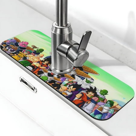 

Sink Faucet Absorbing Mat Anime Cartoon Dragon Ball Z Drying Mat Around Faucet Sink Splash Guard Behind Faucet Sinkmat For Kitchen Bathroom 15 * 5.5 Inch (38 * 14 cm)-Style 4