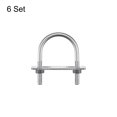 thumbnail image 3 of Unique Bargains Round U-Bolts 6 Sets 50mm Inner Width 75mm Length M8 with Nuts and Plates, 3 of 5