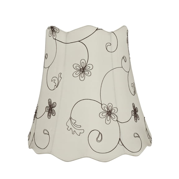 Aspen Creative 34064 Transitional Scallop Bell Shape Spider Construction Lamp Shade in Off White, 16" wide (10" x 16" x 15")