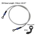 thumbnail image 5 of Unique Bargains Universal AN3 28 90 Degree M10 Brake Hose Motorcycle Braided Line Clutch Tube 110cm Silver Tone 1 Set, 5 of 6