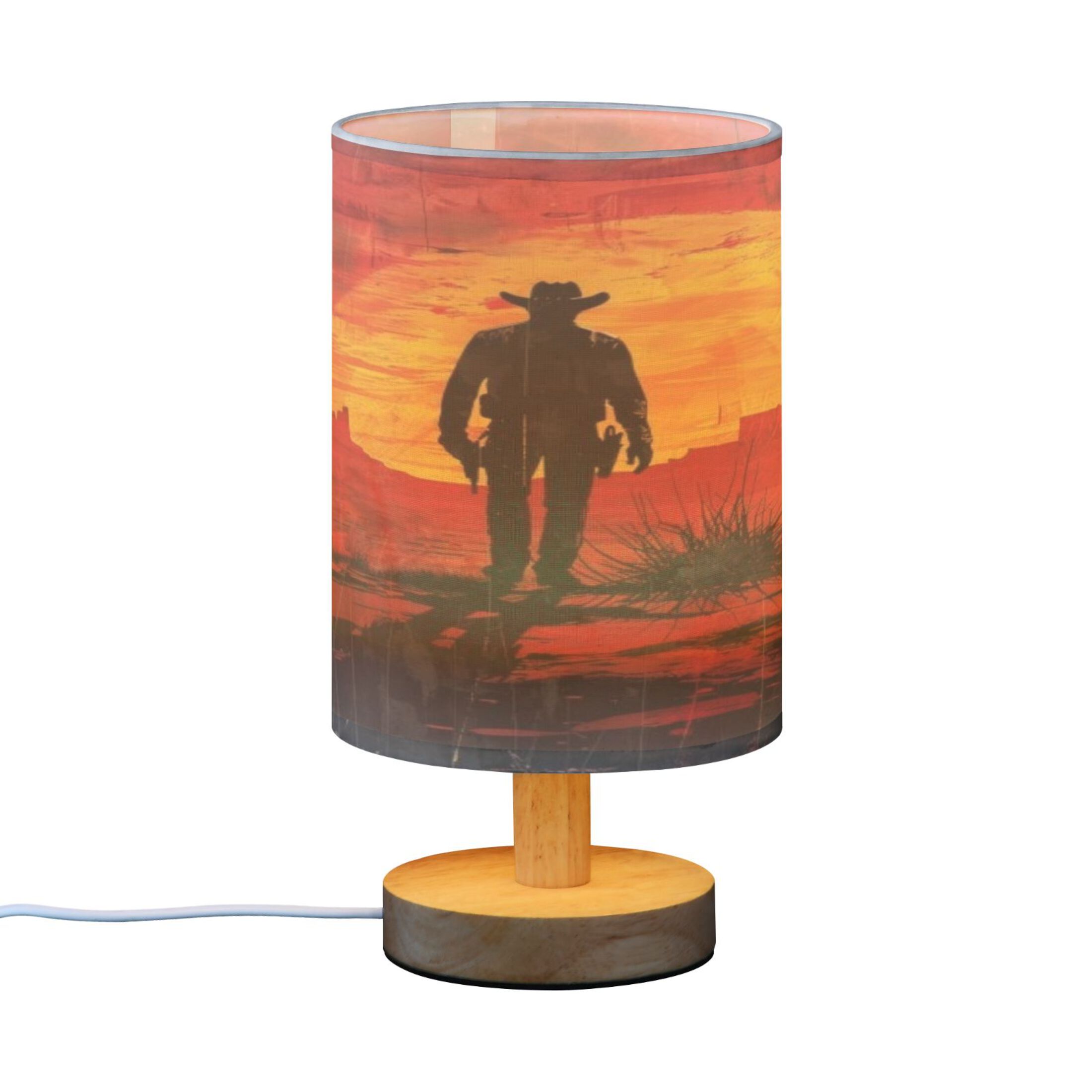 Desk Lamp Bedside Lamp 5.12x9.7In LED Lamp With USB Charging Interface For Bedroom Living Room Office Study Stylish Decoration Red Western Cowboy