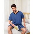 thumbnail image 4 of Ekouaer Men's Pajama Sets Shorts Short Sleeve Pj Sets Loungewear Lightweight Lounge Sets with Pockets, 4 of 6
