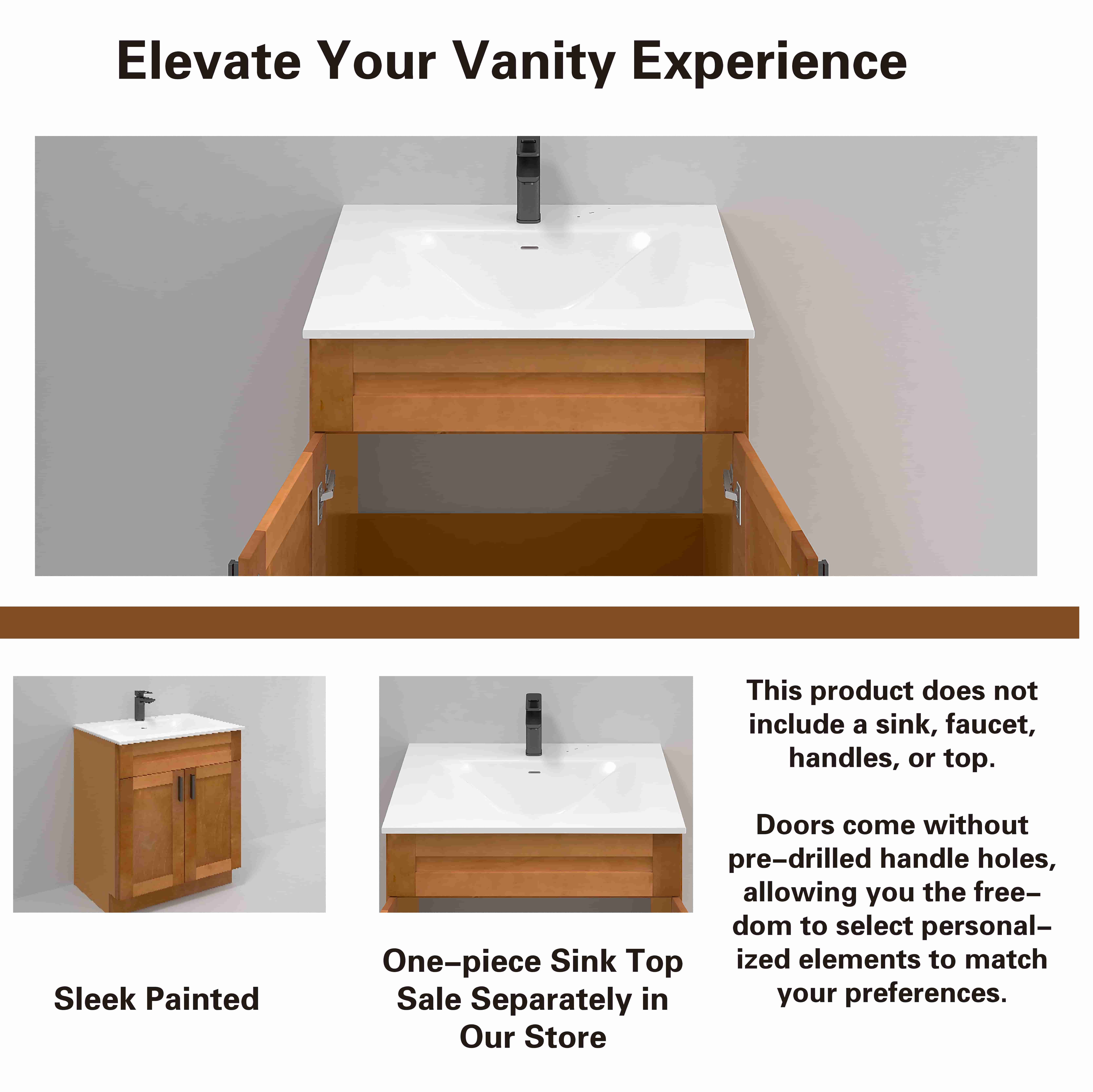 Sink Base Bathroom Vanity Ready-to-Assemble Bathroom Cabinet 30" Width Vanity Base in Maple Shaker