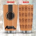 thumbnail image 3 of Acoustic Guitar Tumbler Cup with Lid 20oz - Stunning Detailed Guitar Image with Chord Chart on Back. 18/8 Kitchen Grade Stainless Steel, Double Wall Insulation, Dishwasher Safe, 3 of 6