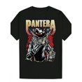 thumbnail image 2 of Camiseta negra estampada para hombre - Camiseta informal de algodón de verano con cuello redondo, estampado "Pantera" llamativo, diseño único de estilo western y artístico, lavable a máquina, ropa de, 2 of 9