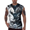 thumbnail image 2 of jowamay Dragon Tank Tops Men Dragon Crew Neck Gym Sleeveless Shirts Fashion Casual Vests for Gym Fitness Sports, 2 of 7