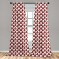 thumbnail image 5 of Ambesonne Geometric Curtains, Ornamental Christmas, Pair of 28"x63", Ruby White, 5 of 5