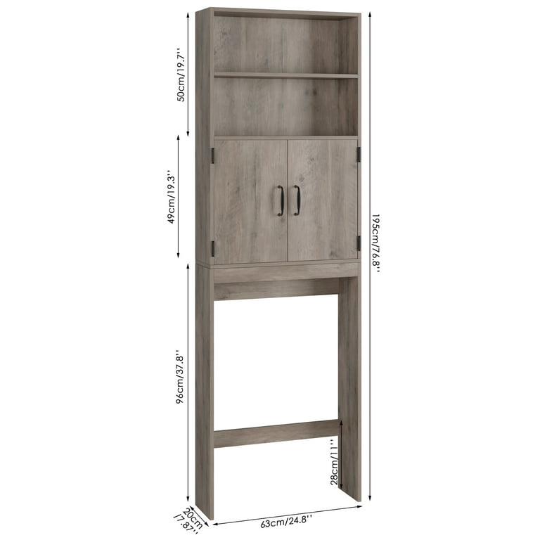 Homfa Bathroom Storage Cabinet, Brown Linen Cabinet, Narrow Tall Cabinet  Storage Tower with Door and Drawer