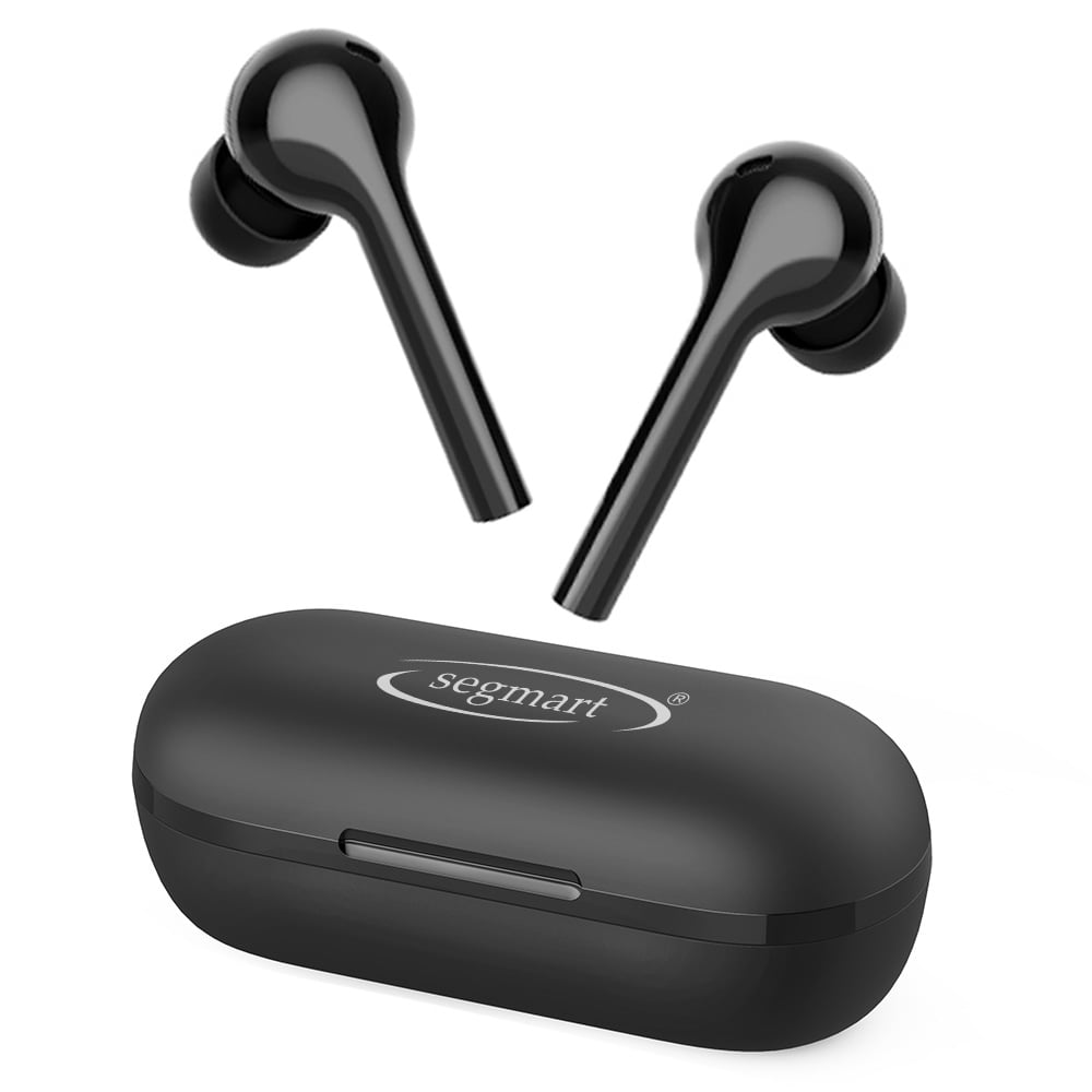 Wireless Bluetooth 5.0 Earbuds, SEGMART True Wireless Earbuds with Stereo Hi-Fi Sound, Sweatproof In-Ear Headset Wireless Earphone with Charging Case for iPhone/Android, One-Step Pairing, I8450