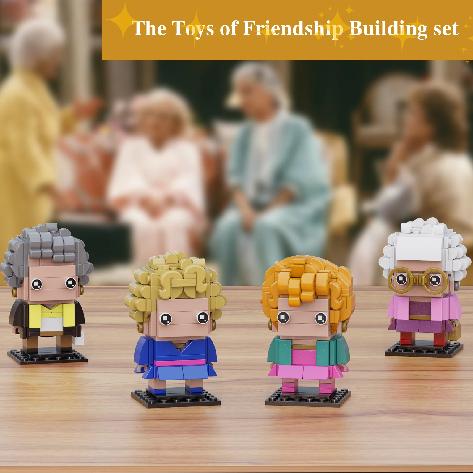 4in1 Goldened Movie Girl Figures Building Block Set with Dorothy Zbornak,Rose Nylund,Ideas BrickHeadZ Toys for Boys and Girls Gifts