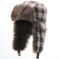thumbnail image 2 of Sombrero de cazador de invierno - Sombrero de piloto de caballería rusa para hombres y mujeres - Sombrero esquimal de nieve con orejeras para clima frío / 6 colores disponibles, 2 of 2