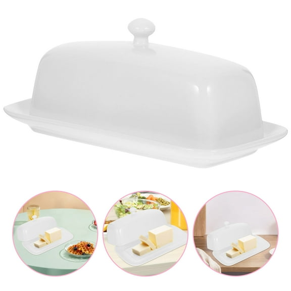 KONTONTY Ceramic Butter Dish With Lid Porcelain Covered Butter Dish Butter Keeper Includes Tray With Cover(Random color)