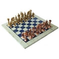 thumbnail image 2 of StonKraft 15" x 15" Collectible Chess Game Board Set made with Australian Marble, Lapis Lazuli + Roman Brass Chess Pieces, 2 of 7