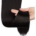 thumbnail image 3 of LAICAIW Longue Queue de Cheval Droite Extension 26 Pouces Enrouler Queue de Cheval Extensions de Cheveux Synthétiques à Clip pour Femmes, Brun le Plus Foncé Tendance à Noir, 3 of 7