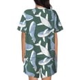 thumbnail image 6 of Fuzoiu Beautiful Whales Print Women's Short-Sleeved Pajama Set,Lounge Sleepwear Set,Womens Pajama Sets 2 Piece,Button-Up Top and Shorts with Pockets-XX-Large, 6 of 7