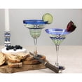thumbnail image 5 of Crafted Creations Set of 2 Green Floral Hand Painted Margarita Stemware Glasses 12 oz., 5 of 7