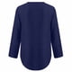 thumbnail image 5 of Blusas Umfun para mujer, camisas de manga larga, túnica informal con cremallera y cuello en V, blusa enrollable, azul marino, talla M, 5 of 5