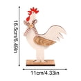 thumbnail image 4 of Wooden Chicken Figurine Farmhouse Rustic Style Standing Ornament Decorative Tabletop Accent Art Sculpture, 4 of 7