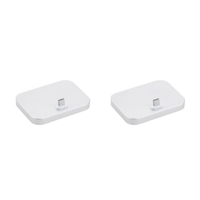 Inteprter Teléfono móvil Escritorio Micro Soporte Soporte Teléfono celular Usb -C Estación de acoplamiento de carga para teléfono Plata 2Conjunto