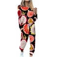 thumbnail image 2 of Spring Saving GaThRRgYP Womens Outfits Top and Pants,Women Casual Fashion Pattern Printing Long-Sleeved Two-Piece Suit, 2 of 3