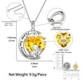 thumbnail image 2 of Juwaliy Collar de Luna Amor Corazón Madre E Hija Plata de Ley 925 Citrino Amarillo Piedra de Nacimiento de Noviembre Dije Joyería Mujer Mamá Regalo de Navidad Cumpleaños para Hija, 2 of 7