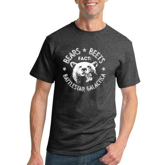 Wild Bobby, The Office Beets Culture Men's Graphic T-Shirt, Heather Black, 2XL