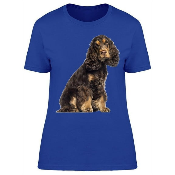 Spaniel Dog Is Sitting T-Shirt Women -Image by Shutterstock, Female XX-Large