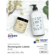 Avery Printable Rectangle Labels, 2" x 3", Clear, 80ct (22822)