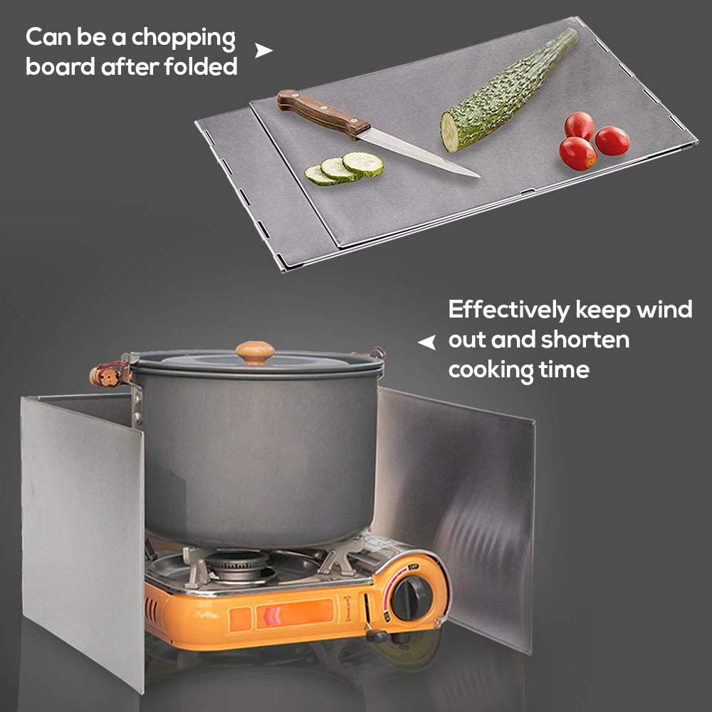 Zhuge Outdoors Stove Windshield Camping Cooking Windscreen Folding Camping Cooker Stove Wind Screen