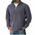 thumbnail image 2 of pstuiky manga larga para hombre, Sudadera con capucha y bolsillo para hombre, estilo casual, de manga larga, con cremallera y medio cárdigan, de color liso Tops de hombre m, 2 of 7