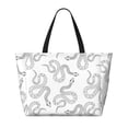 thumbnail image 2 of Kdxio Hand Drawn Snake for Beach Bag for Women Large Beach Tote Bag Waterproof Sandproof Swim Bag with Zipper Pockets Beach Vacation Travel, 2 of 7