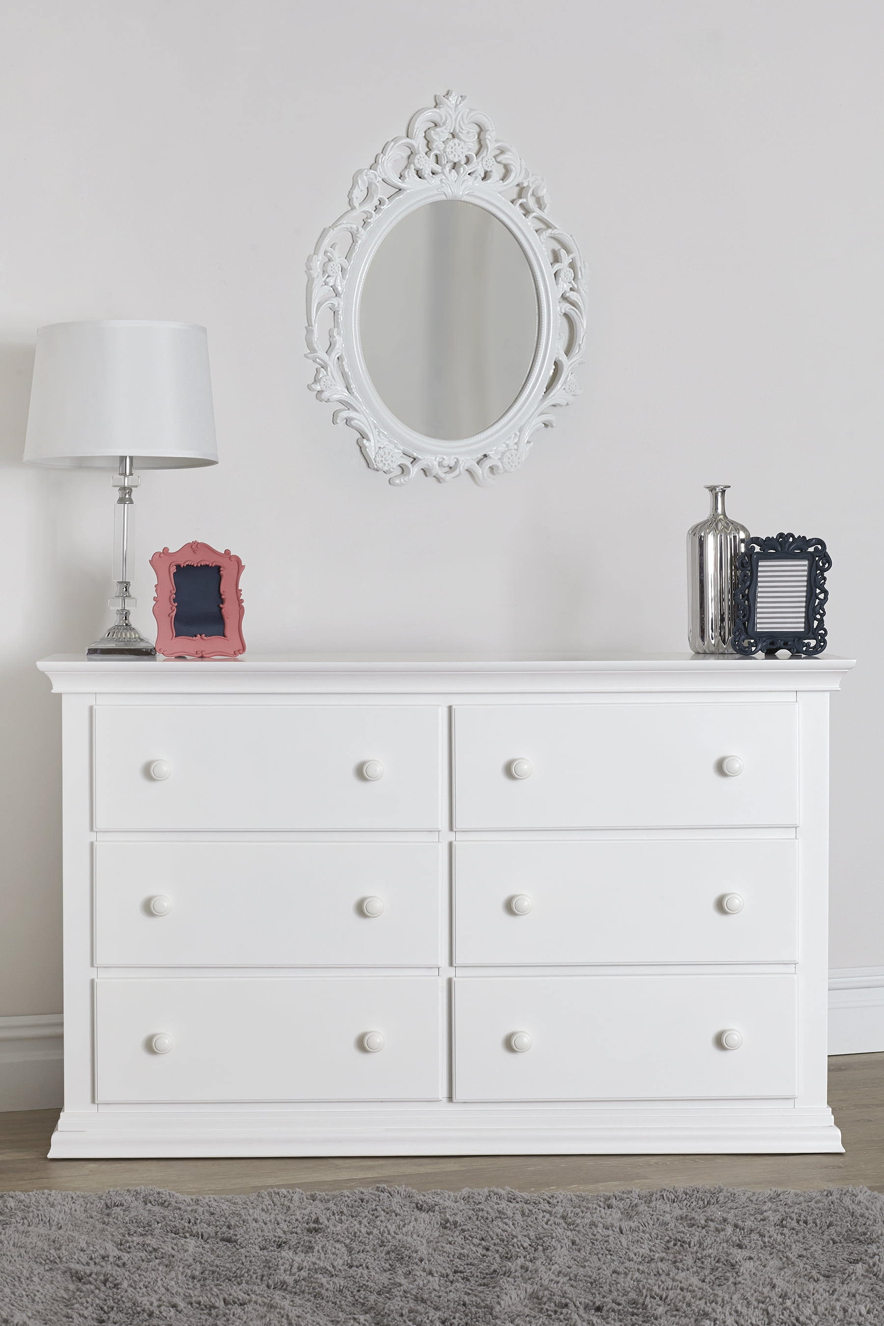 Suite Bebe Shailee Universal 6 Drawer Double Dresser White