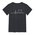 thumbnail image 2 of Women T-Shirt Printed Casual Fashion Soild Color Short Sleeve Tops, 2 of 2