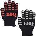 thumbnail image 3 of Guantes para Barbacoa, Extremadamente Resistentes al Calor hasta 800 °C, 1 par de Guantes Antideslizantes para Horno de microondas, para Barbacoa, Cocinar, Asar a la Parrilla, Hornear - Rojo, 3 of 4