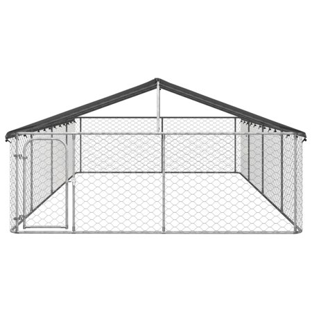 vidaXL 屋外用犬小屋 屋根付き 400x200x150cm動物 ペット用品 ペット用品 犬用品 犬小屋・ドッグラン 代引不可