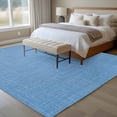 thumbnail image 5 of Blue Burlap Texture Large Area Rugs for Bedroom Living Room, Soft Non Slip Carpet Bedside Rug, Farmhouse Vintage Blue Rectangular Floor Cover Kitchen Accent Rug 5'x7' for Dining Room/Office, 5 of 9
