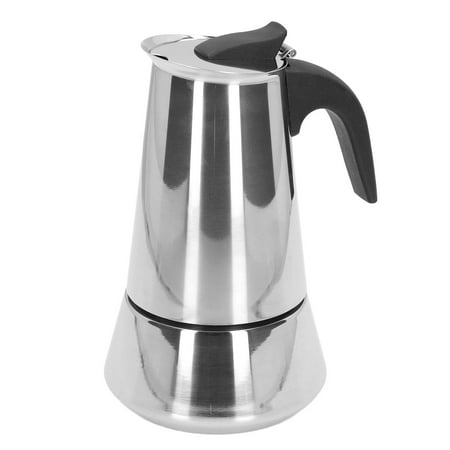 

Stovetop Coffee Maker Insulated Handle Food Grade Stainless Steel Moka Pot Thickened For Travel For Home For Office (304) Pot No. 6 Big Belly 300ML