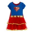 thumbnail image 3 of WARNER BROS Justice League Supergirl Infant Baby Girls Costume Dress Leggings Cape and Headband 4 Piece Set Newborn to Big Kid, 3 of 5