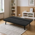 thumbnail image 3 of Gewnee Futon Sofa Bed,Modern Velvet Convertible Sofa Bed with 3 Adjustable Backrest Angles,Loveseat Sleeper Couch for Living Room Apartment Furniture.Black, 3 of 9