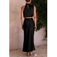 thumbnail image 5 of PRETTYGARDEN Women's 5 Piece Satin Outfits Summer Sleeveless Mock Neck Crop Tops and Long Skirt Dress Sets, 5 of 7