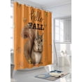 thumbnail image 3 of Orange Squirrel Hello Fall Long Shower Curtain Set, Waterproof Shower Curtains for Bathroom, Maple Leaf Thanksgiving Washable Fabric Cloth Bath Curtain for Bathtub Decoration with Hooks 72x84 Inches, 3 of 6