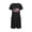 Black, variant on WREESH Comfort Nightwear Women's Short T-Shirt Dress 4th of July Theme Short Sleeves T-Shirt Dresses Black