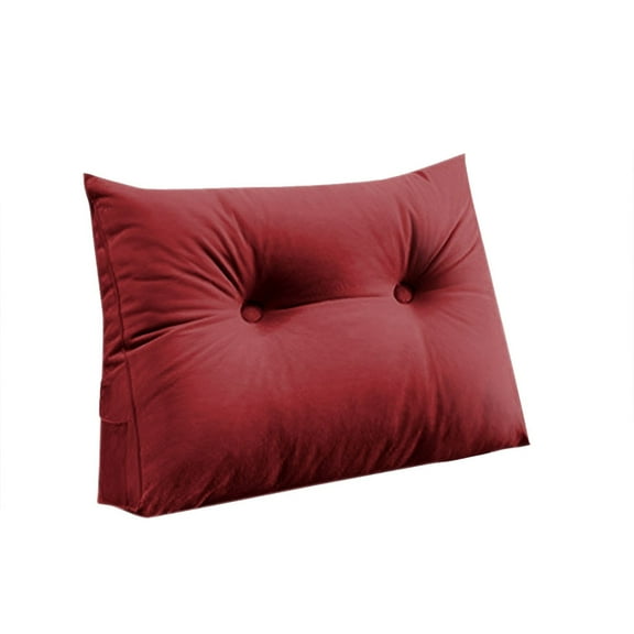 VogueV Triangular Bed-Backrest Pillow, Ergonomic Reading Cushion with Detachable Cover, Dorm Sofa Lounger Support, 24X20 Inch, Multi-Use for Bunk/Twin Beds, Bedside Pillow*1